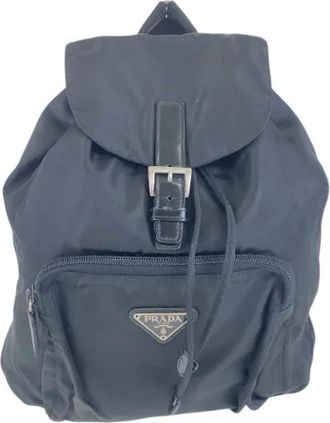 Prada Pre-owned Backpacks, female, Black, Size: ONE SIZE Pre-owned Nylon backpacks