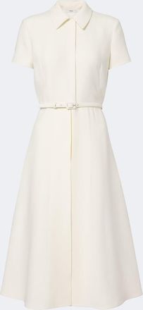 Fendi Vestido midi de lana y seda con cintur&oacute;n