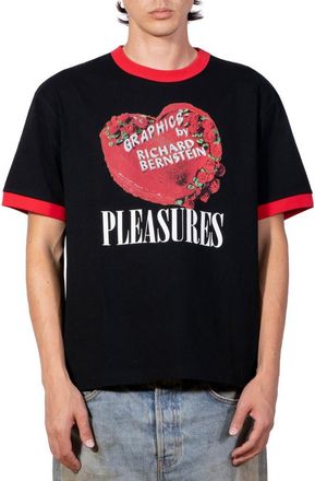 Pleasures x Richard Bernstein Cake Ringer Graphic T-Shirt in Black at Nordstrom, Size Medium