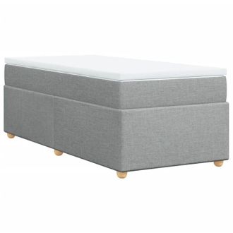 vidaXL Vidaxl - Cama Box Spring Con Colch&oacute;n Tela Gris Claro 100x200 Cm