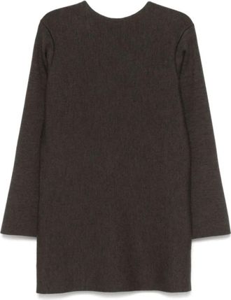 Khaite Cederbruine Mini Jurk met Lange Mouwen - Dames - Kleedjes - Bruin - M - Wol - Kleedjes
