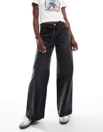 Levi's XL - Jeans ampi dritti nero slavato