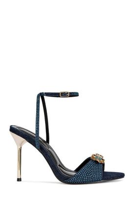 Azalea Wang Treetok Stiletto Sandal in Denim at Nordstrom, Size 6