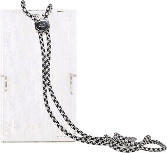 Dior Pre-owned Womens Pouch Oblique Bag in Clear Plexiglass - Grey Sheepskin - One Size