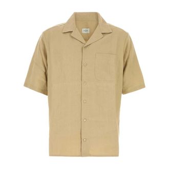 Le Kasha Short Sleeve Shirts, male, Beige, Size: XL Linen Shirt