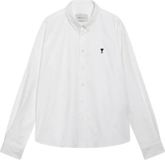 Ami Quota Classic Fit Shirt - Heren - Zakelijke Overhemden - Wit - M - Katoen - Overhemden