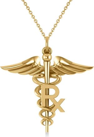 Allurez Medical RX Pharmacy Symbol Pendant Necklace 14k in Yellow Gold at Nordstrom, Size 18