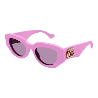 Gucci Sunglasses, female, Pink, Size: 51 MM Geometric Cat-eye Sunglasses