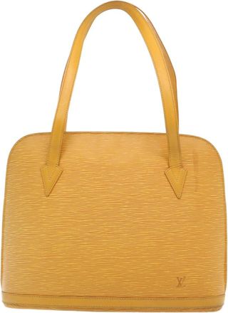 Louis Vuitton Lussac Handbag Epi Leather Yellow Leather Bag (Pre-Owned)