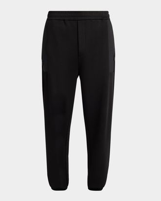 Moncler Men & apos;s Logo-Panel Fleece Sweatpants