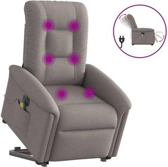 vidaXL Vidaxl - Sill&oacute;n De Masaje El&eacute;ctrico Reclinable Elevable Tela Taup&eacute;