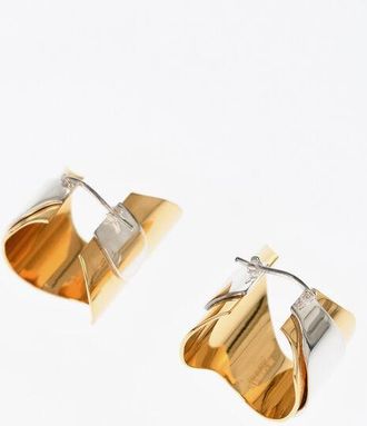 Jil Sander Two-Tone Brass Earrings with Ring Design size Unica