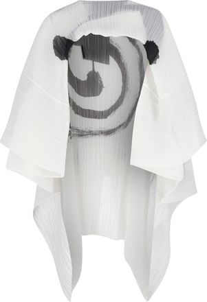 Issey Miyake Issey Miyake bedrukte cape van wit polyester
