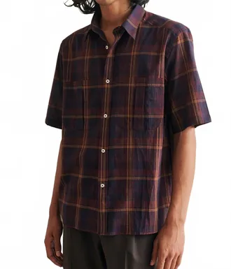 De Bonne Facture Painters Shirt In Burgundy Check