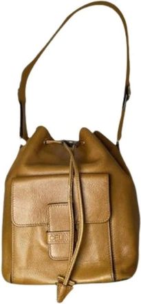 Celine Pre-owned Bucket Bags, female, Brown, Size: ONE SIZE Pre-owned Leather Bucket Bag