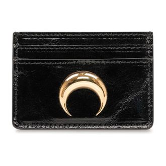 Marine Serre Glad Leren Kaarthouder - Dames - Portefeuilles - Zwart - ONE Size - Leer - Accessoires
