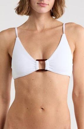 BECCA by Rebecca Virtue Buckle Reversible Bikini Top in Vanilla at Nordstrom Rack, Size Medium