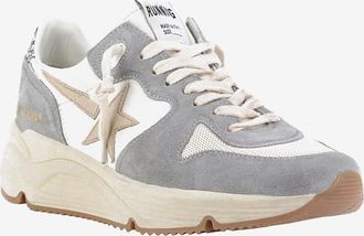 Golden Goose Niedrige Materialmix-Sneakers mit Glitter Running Sole