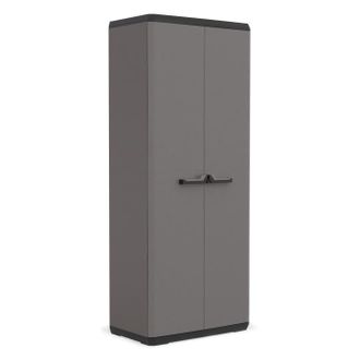 KIS Armario Utilitario Pi&ugrave; - Keter - 3 Estantes Regulables - Gris Antracita Y Negro
