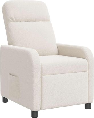 vidaXL Recliner Crema Boucl&eacute; Vidaxl