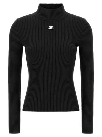 Courr&egrave;ges Black Viscose Womens Cardigan