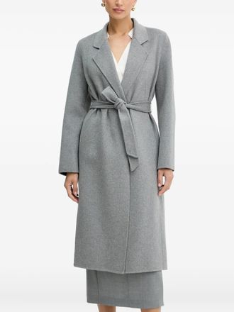 BOSS belted notch-lapel coat - women - Wool/Polyamide/Polyester - 38 - Grey