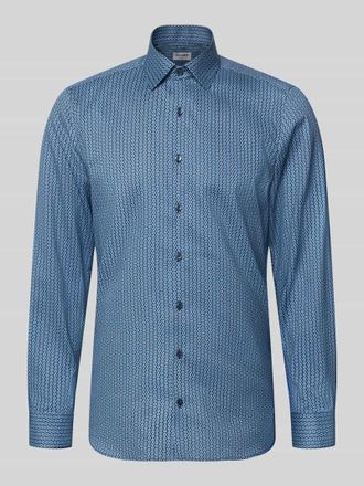 Olymp Level 5 Slim Fit Businesshemd aus Baumwoll-Mix mit Kentkragen in Marine, Größe 38