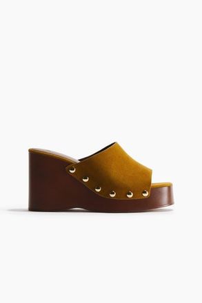 H&M Wedge-heeled Sandals in Mustard Yellow at Nordstrom, Size 11