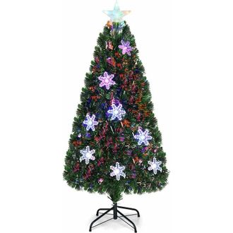 Costway Costway &Aacute;rbol De Navidad Artificial 150cm Con Base Iluminado Con Fibra De Vidrio Cambia Color Para Navidad Hogar Fiesta Decoraci&oacute;n