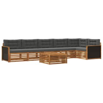 vidaXL Conjunto De Sof&aacute;s De Exterior 7 Pcs Natural Y Antracita Vidaxl