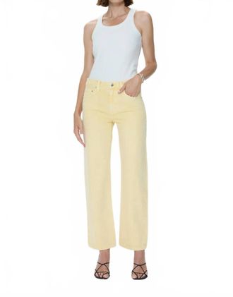 Pistola Denim Lexi Mid Rise Bowed Straight Jeans In Day Glow