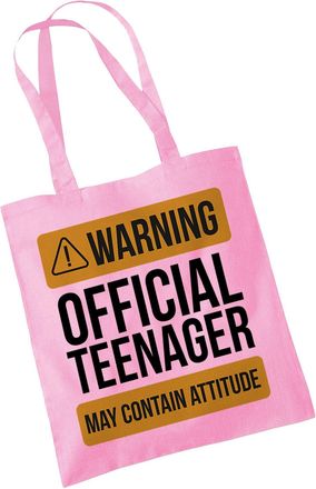 Bang Tidy Clothing 13th Birthday Gift Tote Bag, Funny Warning Official Teenager Birthday Present For 14 15 Year Old Daughter Sister Friends, Cotton Shopping Shoulder Bag