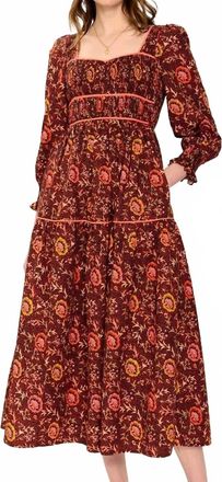 PINK CITY PRINTS Rachel Vintage Inspired Dress In Multicolor