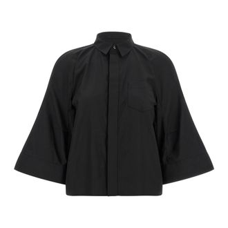 sacai Camisa de Popel&iacute;n - Blouses & Shirts - Mujer - Negro - S