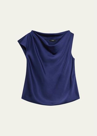 Theory Cowlneck Satin Blouse
