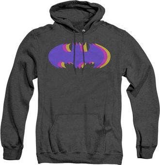 Gildan Batman Tri Colored Symbol Adult Heather Hoodie / Hooded Sweatshirt