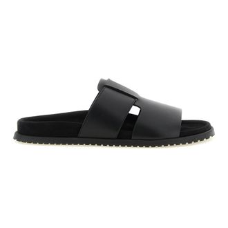 Dolce & Gabbana Sliders, male, Black, Size: 12 US DG Casual Calfskin Sandals