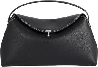 Toteme Zwarte Top Handvat Slot Tas - Dames - Handtassen - Zwart - ONE Size - Leer - Tassen