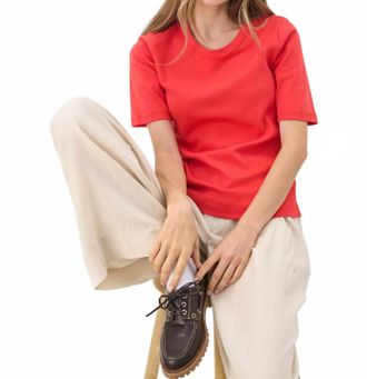 Part Two Ratani Short Sleeve Tee In Poppy Red
