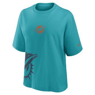 Nike Miami Dolphins Boxy Nike Womens NFL T-Shirt in Green | 01CM3GT9P-KK1