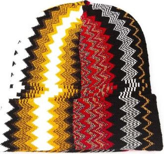 Missoni Geometric Fantasy wollen beanie muts van Missoni - Dames - Hoeden - Veelkleurig - ONE Size - Wol - Accessoires