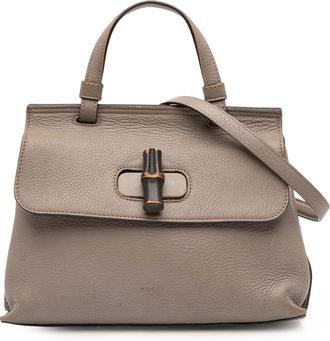 Gucci Pre-owned Womens Bamboo Top Handle Bag - Grey Leather - One Size