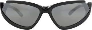 Balenciaga 71mm Shield Sunglasses in Black Black Silver at Nordstrom Rack