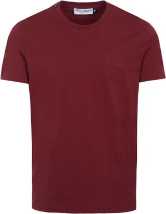 Dolce & Gabbana Klassiek T-shirt met korte mouwen - Heren - Tops - Rood - Maat: S