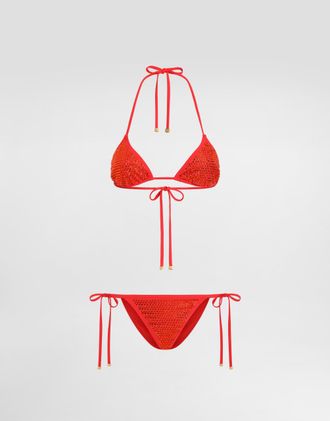 Dolce & Gabbana Triangle Bikini - Woman Swimwear Orange 1