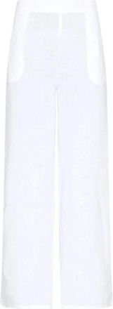 Vilebrequin Linnen Comfort Broek Effen - Dames - Wijde Broeken - Wit - M - Linnen - Broeken