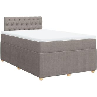 vidaXL Vidaxl - Cama Box Spring Con Colch&oacute;n Tela Gris Taupe 120x200 Cm
