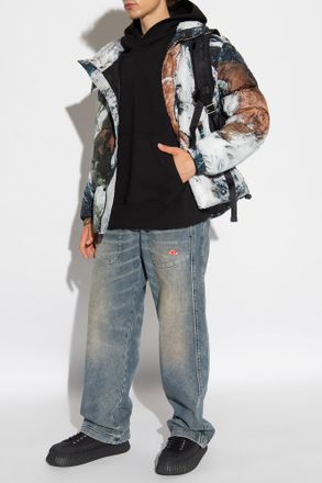 Diesel S-MACS-HOOD-MEGOVAL-D Hoodie, Mens, Black