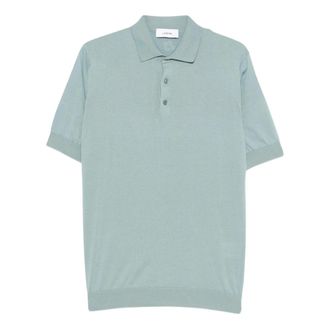 Lardini Polo Shirts, male, Blue, Size: XL Short-sleeve cotton polo shirt