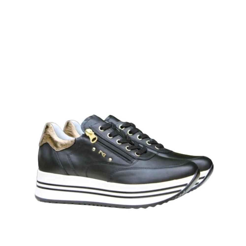 Nero Giardini Schoenen, Heren, Zwart, 40 EU, Leer, Sneakers van